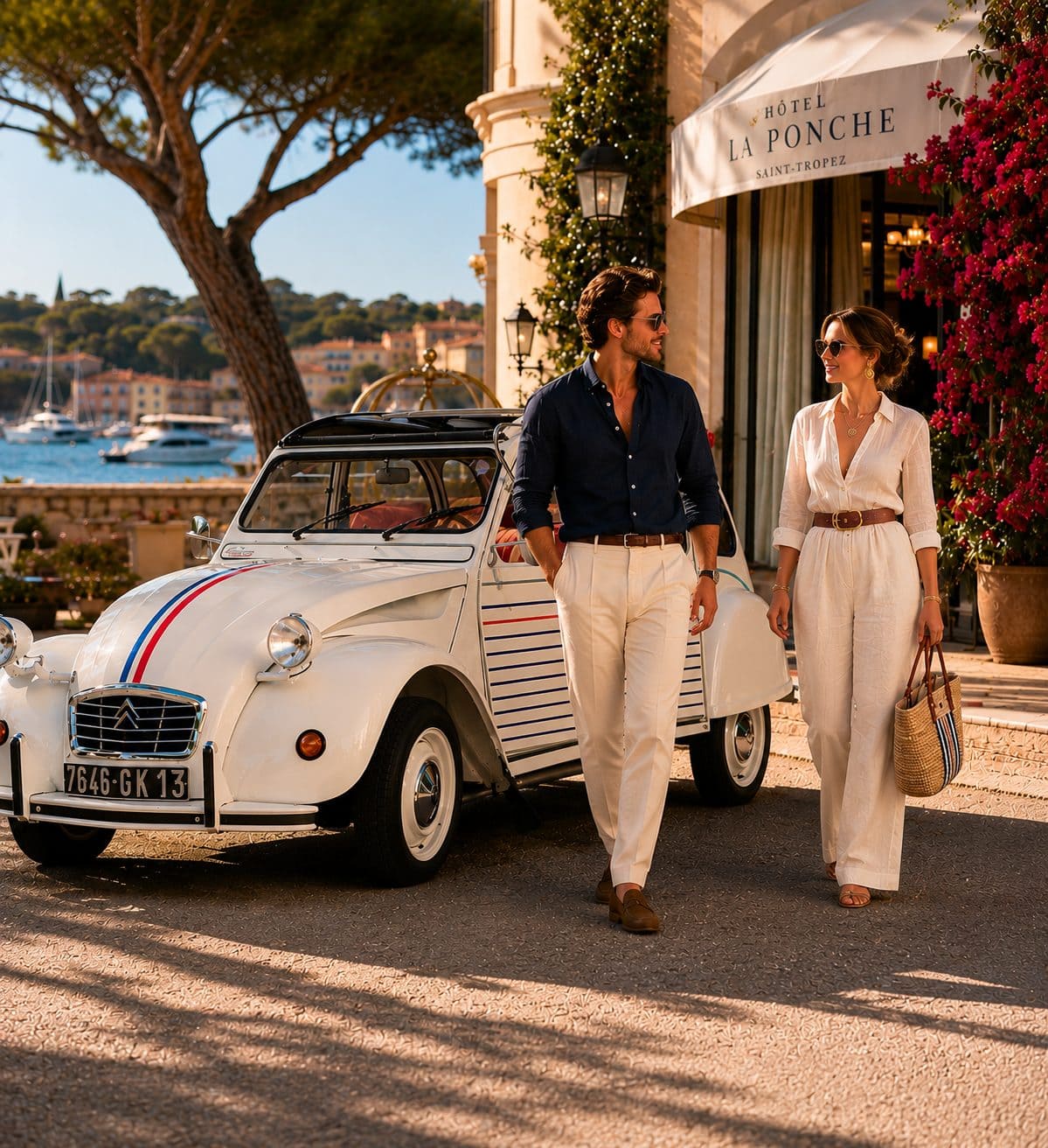 Shooting photo et collaboration de marque avec 2CV vintage sur la Côte d'Azur — 3